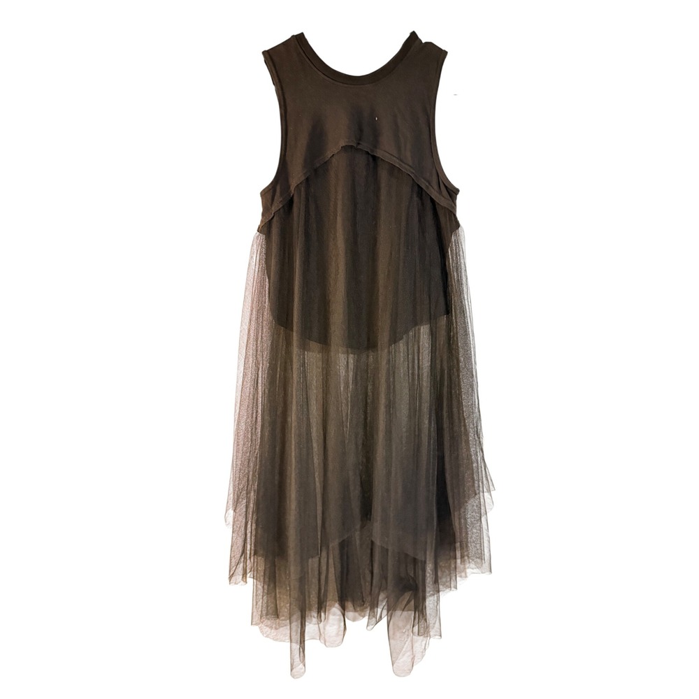 Free People Tulle Layered Tunic Womens Whimsigoth witchy Fairy Sheer XS Black